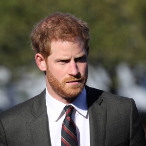 Le prince Harry, duc de Sussex, lors d'une visite au centre d'entraînement Royal Marines Commando à Lympstone, Devon, Royaume Uni, le 13 septembre 2018.