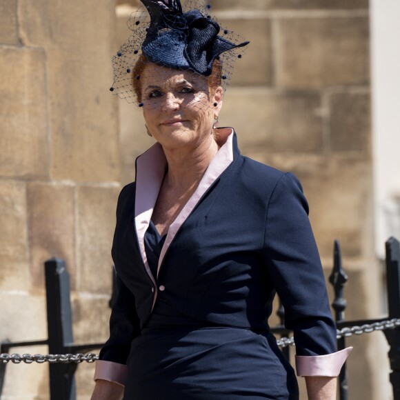 Sarah Ferguson, duchesse d'York - Les invités arrivent à la chapelle St. George pour le mariage du prince Harry et de Meghan Markle au château de Windsor, le 19 mai 2018.