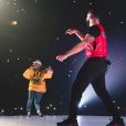 Drake et Chris Brown en concert pour la tournée "Aubrey and the Three Amigos". Octobre 2018.