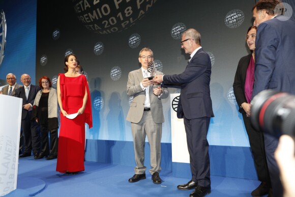 Santiago Posteguillo, Esther Vaquero - Soirée "Los Premios Planeta 2018 awards" à Barcelone en Espagne le 15 octobre 2018.