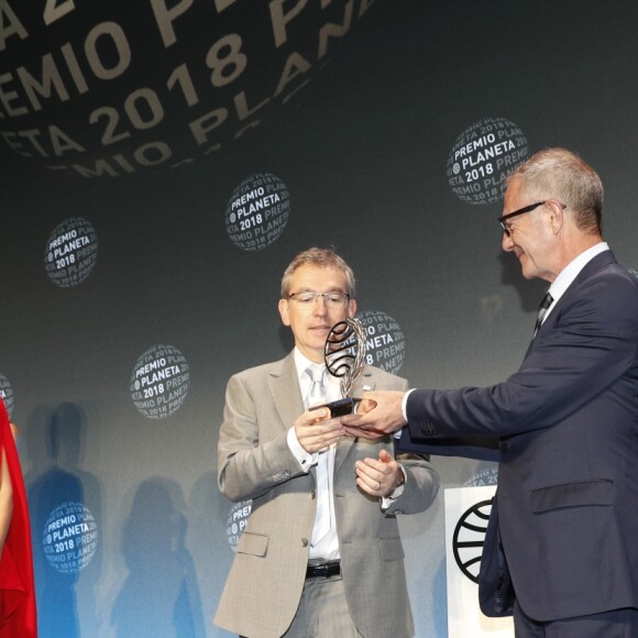 Santiago Posteguillo, Esther Vaquero - Soirée "Los Premios Planeta 2018 awards" à Barcelone en Espagne le 15 octobre 2018.