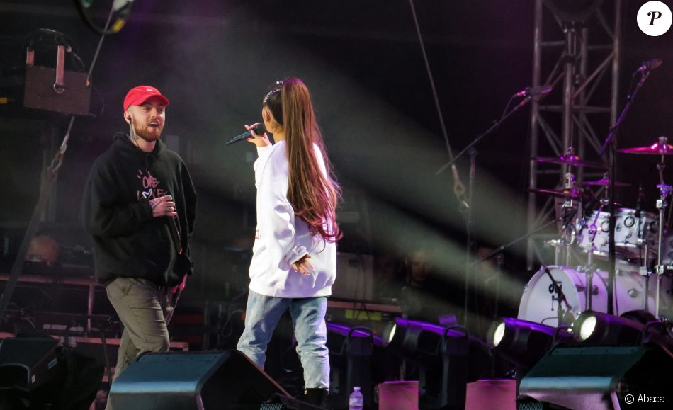 Ariana Grande et Mac Miller lors du concert caritatif One Love Manchester organisée en juin 2017 pour les victimes de l&#039;attentat de Manchester.