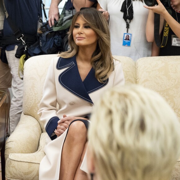 Donald Trump et sa femme Melania reçoivent le président de la république de Pologne Andrzej Duda et sa femme Agata à la Maison Blanche, le 18 septembre 2018.  First Lady Melania Trump during the visit of Andrzej Duda, President of the Republic of Poland and his wife Mrs. Agata Kornhauser-Duda Tuesday, Sept. 18, 2018.18/09/2018 - Washington DC