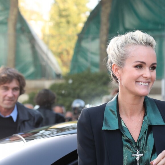 Laeticia Hallyday arrive dans les locaux de TF1 pour une interview le jour de la sortie de l'album posthume de J.Hallyday le 19 octobre 2018.  No Web en Suisse / Belgique19/10/2018 - Paris