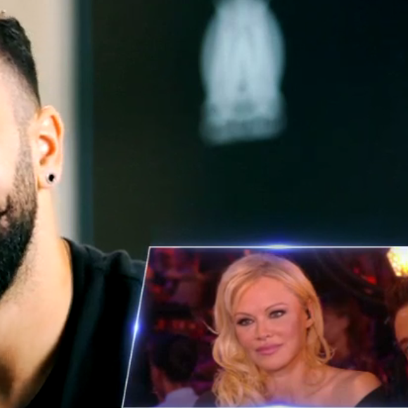 Adil Rami fait une belle déclaration à Pamela Anderson sur le plateau de Danse avec les stars 9 (TF1), le 20 octobre 2018.