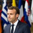 Le président Emmanuel Macron arrive au Conseil Européen et 12ème Sommet du dialogue Europe-Asie (ASEM) à Bruxelles le 17 octobre 2018.