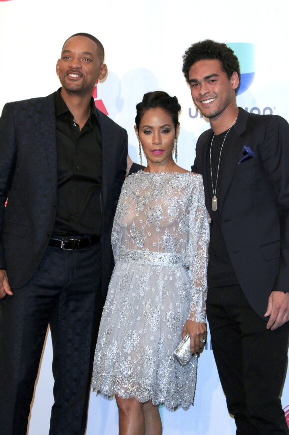 Will Smith, sa femme Jada Pinkett Smith et son fils Trey Smith - Photocall des Latin GRammy Awards à Las Vegas le 19 novembre 2015.