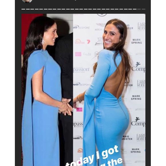 Image de la story Instagram de Danielle Bazergy suite à sa rencontre avec le prince Harry et la duchesse Meghan de Sussex, à laquelle elle ressemble étonnamment, lors de leur passage à Bondi Beach, Sydney, en Australie le 20 octobre 2018.