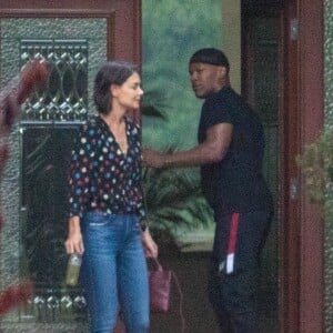 Exclusif - Katie Holmes et Jamie Foxx à la sortie d'un hôtel à Atlanta le 18 septembre 2018.