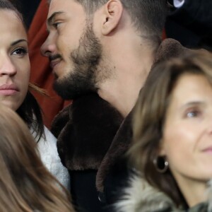 Denitsa Ikonomova et Rayane Bensetti au match de Ligue 1 PSG - Lille au Parc des Princes à Paris, le 2 novembre 2018.