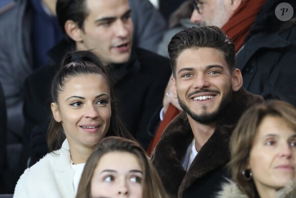 Denitsa Ikonomova et Rayane Bensetti au match de Ligue 1 PSG - Lille au Parc des Princes à Paris, le 2 novembre 2018.