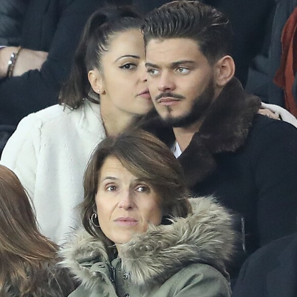 Denitsa Ikonomova et Rayane Bensetti au match de Ligue 1 PSG - Lille au Parc des Princes à Paris, le 2 novembre 2018.