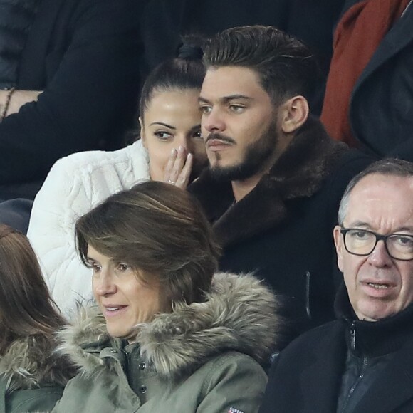 Denitsa Ikonomova et Rayane Bensetti au match de Ligue 1 PSG - Lille au Parc des Princes à Paris, le 2 novembre 2018.