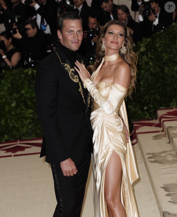 Gisele Bundchen et son mari Tom Brady - Les célébrités arrivent à l'ouverture de l'exposition Heavenly Bodies: Fashion and the Catholic Imagination à New York, le 7 mai 2018