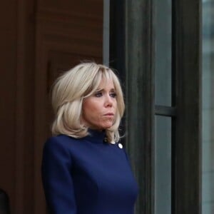 La Première Dame, Brigitte Macron (Trogneux) accueille la Première Dame des Etats-Unis, Melanie Trump au palais de l'Elysée à Paris, France, le 10 novembre 2018, à l'occasion du Centenaire de l'Armistice de la Première Guerre Mondiale. © Stéphane Lemouton/Bestimage