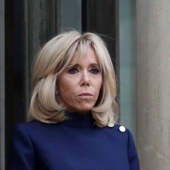 La Première Dame, Brigitte Macron (Trogneux) accueille la Première Dame des Etats-Unis, Melanie Trump au palais de l'Elysée à Paris, France, le 10 novembre 2018, à l'occasion du Centenaire de l'Armistice de la Première Guerre Mondiale. © Stéphane Lemouton/Bestimage