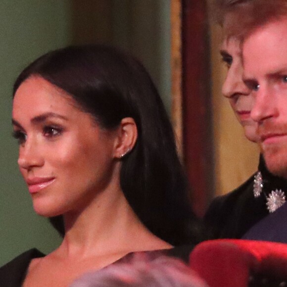 La duchesse Meghan de Sussex (Meghan Markle), enceinte, et le prince Harry au Royal Albert Hall pour le concert commémoratif "Royal British Legion Festival of Remembrance" à Londres le 10 novembre 2018.