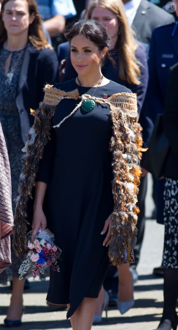 La duchesse Meghan de Sussex (Meghan Markle), enceinte, en visite à Rotorua, Nouvelle-Zélande, le 31 octobre 2018.