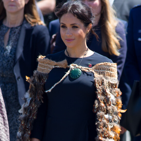 La duchesse Meghan de Sussex (Meghan Markle), enceinte, en visite à Rotorua, Nouvelle-Zélande, le 31 octobre 2018.