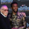 Chadwick Boseman et Stan Lee à la première de "Black Panther" à Hollywood, le 29 janvier 2018 © Chris Delmas/Bestimage