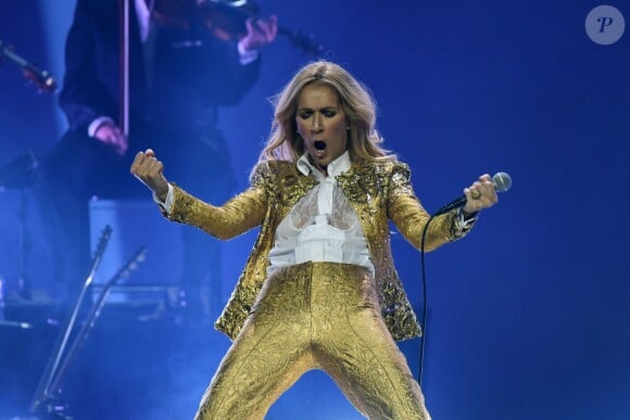 Celine Dion en concert lors de sa tournée "Celine Dion Live 2018" au Qudos Bank Arena de Sydney en Australie le 27 juillet 2018