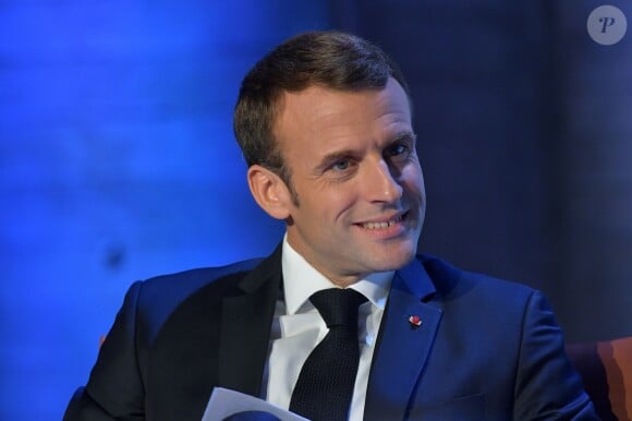 Le président Emmanuel Macron prononce un discours lors du Forum sur la Gouvernance de l'Internet à L'Unesco à Paris le 12 novembre 2018. © Giancarlo Gorassini/Bestimage