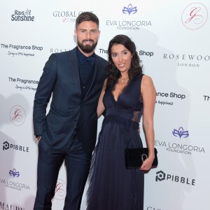 Olivier Giroud et sa femme Jennifer Giroud - Les célébrités posent lors du photocall de la soirée Global Gift à Londres le 2 novembre 2018.