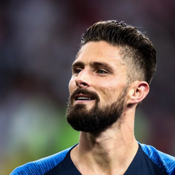 Olivier Giroud à Moscou, après la victoire de l'équipe de France à la Coupe du Monde, le 15 juillet 2018.