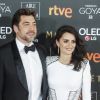 Penélope Cruz et son mari Javier Bardem posent lors du photocall des Goya Awards à Madrid le 3 février 2018.