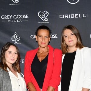 Exclusif - Andréa Puzar, Margaux Grundstein, la princesse Stéphanie de Monaco, Camille Gottlieb, Laura Dias et Charlotte Marsan lors de la présentation officielle de l'association Be Safe dont la présidente est Camille Gottlieb, le 10 novembre 2018 au club MK sur le port de Monaco. © Bruno Bebert / Bestimage