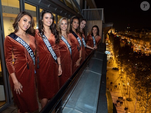 Soirée à la Maison de l'Alsace à Paris pour les 30 Miss régionales du concours Miss France 2019. Le 18 novembre 2019.