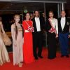 La princesse Caroline de Hanovre, son fils Andrea Casiraghi, la princesse Charlene et le prince Albert II de Monaco arrivant le 19 novembre 2018 au Grimaldi Forum lors de la soirée de gala dans le cadre de la Fête Nationale monégasque 2018. © Bruno Bebert / PRM / Bestimage