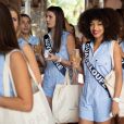 Les 30 candidates à l'élection Miss France 2019 à l'ile Maurice. Elles profitent de leur bel hôtel. Le 21 novembre 2018.