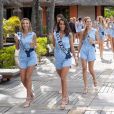 Les 30 candidates à l'élection Miss France 2019 à l'ile Maurice. Elles profitent de leur luxueux hôtel. Le 21 novembre 2018.