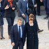 Nicolas Sarkozy et Carla Bruni-Sarkozy - Arrivées à l'hommage national à Charles Aznavour à l'Hôtel des Invalides à Paris. Le 5 octobre 2018 © Jacovides-Moreau / Bestimage