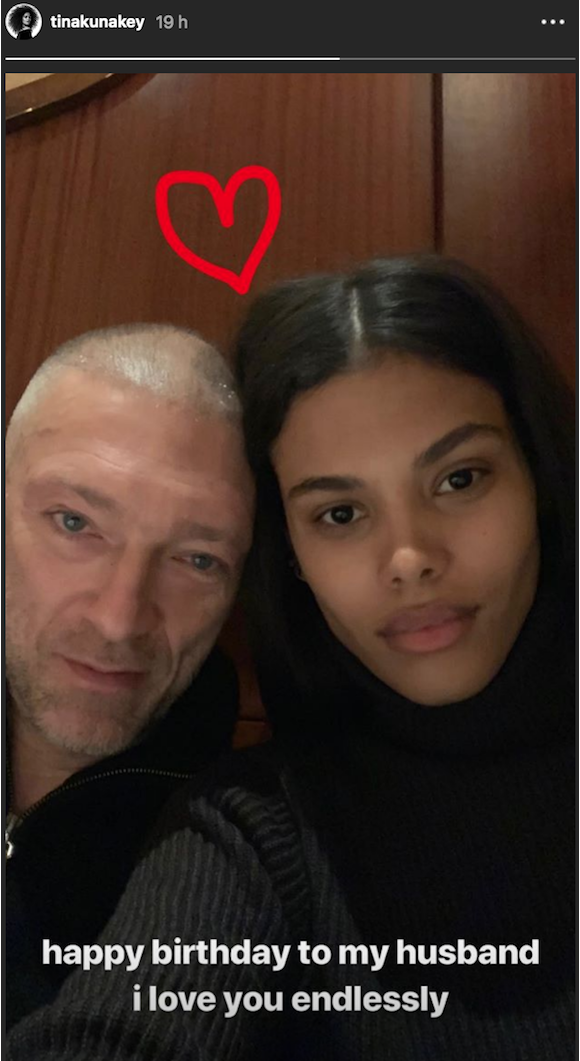 Tina Kunakey souhaite l'anniversaire de son mari Vincent Cassel (52 ans) sur Instagram le 23 novembre 2018