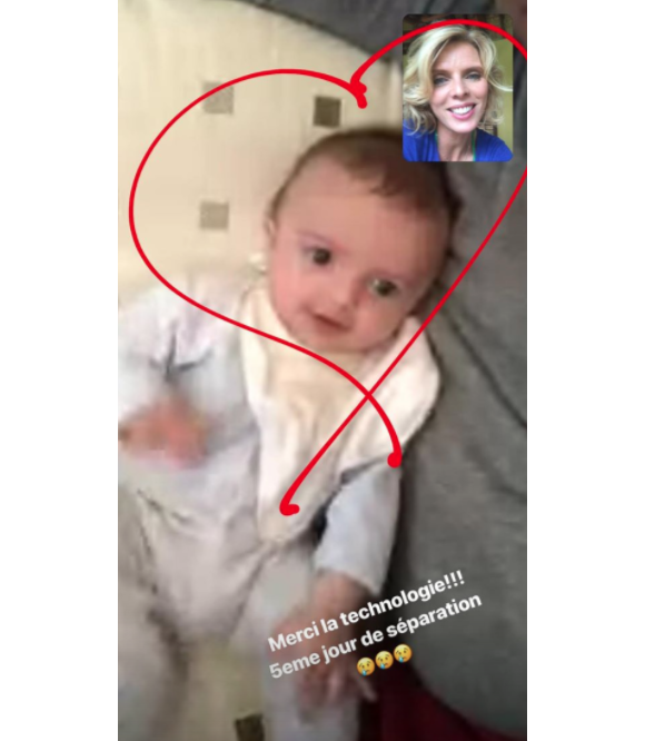 Sylvie Tellier dévoile une photo de son fils Roméo dans sa story Instagram. Le 24 novembre 2018.