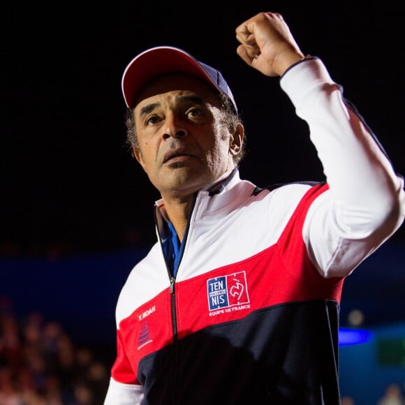 Yannick Noah, capitaine de l'équipe de France - Le joueur de tennis Jérémy Chardy opposé au joueur Croate Borna Coric lors de la Finale de la Coupe Davis France vs Croatie, au Stade Pierre Mauroy à Villeneuve d'Ascq . Match gagné par l'équipe de Croatie. France, Villeneuve d'Ascq , 23 novembre 2018. © Alain Rolland / Imagebuzz / Bestimage