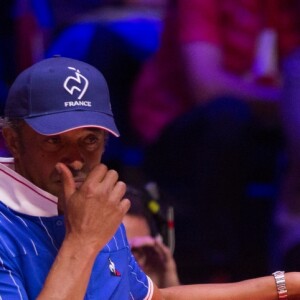 Yannick Noah lors du match de finale de la Coupe Davis "Jo-Wilfried Tsonga (France) - Marin Cilic (Croatie)" au stade Pierre Mauroy à Villeneuve d'Ascq, le 23 novembre 2018. La Croatie l'a emporté 6-3, 7-5, 6-4.