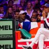 Yannick Noah lors du match de finale de la Coupe Davis "Jo-Wilfried Tsonga (France) - Marin Cilic (Croatie)" au stade Pierre Mauroy à Villeneuve d'Ascq, le 23 novembre 2018. La Croatie l'a emporté 6-3, 7-5, 6-4.