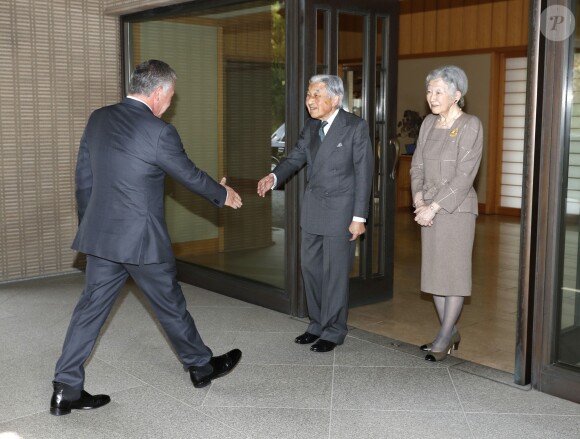 Le roi Abdullah II de Jordanie reçu à déjeuner par l'empereur Akihito du Japon et l'impératrice Michiko le 26 novembre 2018 au Japon.
