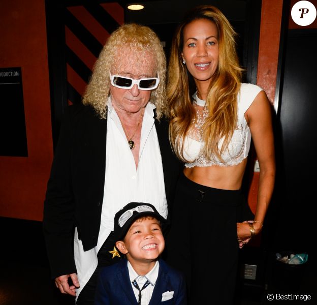 Michel Polnareff, sa compagne Danyellah et leur fils Louka - People assistent au concert de Michel Polnareff à l'Olympia à Paris le 14 juillet 2016. © Coadic Guirec / Bestimage