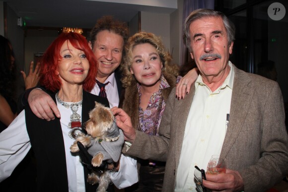 Exclusif - Any d'Avray, Christian Lebon, Grace de Capitani et Bernard Menez - Soirée d'inauguration de l'hôtel 18 Paris dans le 18ème arrondissement de Paris le 29 novembre 2018. © Philippe Baldini/Bestimage