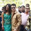 Nick Jonas et sa femme Priyanka Chopra arrivent à l'aéroport de Jodhpur après leur mariage au palais Umaid Bhawan. Jodhpur, Inde, le 3 décembre 2018.