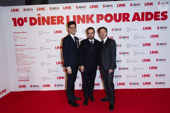 Semi-Exclusif - Romain Mouton (Président de RM conseil), Stéphane Bern et Sébastien Lecornu - 10e dîner LINK pour Aides au Pavillon Cambon à Paris, le 3 décembre 2018. © Pierre Perusseau/Bestimage