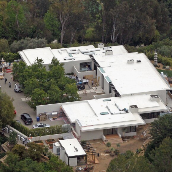 Vue aérienne du domicile de Jennifer Aniston situé dans le quartier de Bel Air à Los Angeles. 