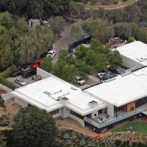 Vue aérienne du domicile de Jennifer Aniston situé dans le quartier de Bel Air à Los Angeles. 