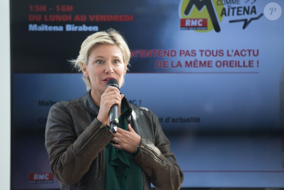 Maïtena Biraben - Conférence de presse de la rentrée de la station de radio RMC à la maison de l'Alsace sur les Champs-Elysées à Paris le 31 aout 2017.