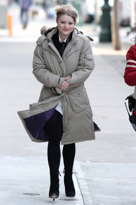 Emilie de Ravin sur le tournage d'"Americana" à New York le 26 mars 2012.
