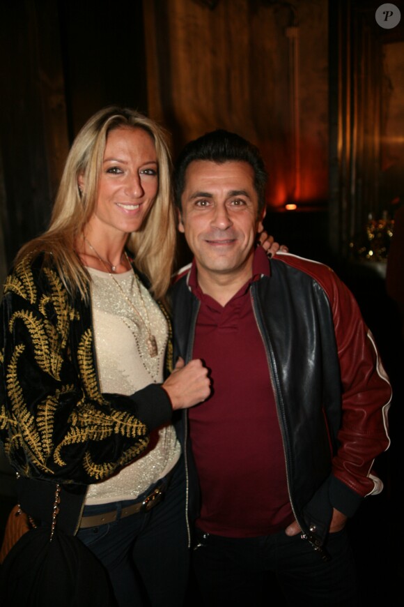 Exclusif - Albert Kassabi (Bebert des Forbans) et sa compagne Astrid - Soirée d'ouverture du restaurant Dudas's à Paris le 8 novembre 2018. © Philippe Baldini/Bestimage